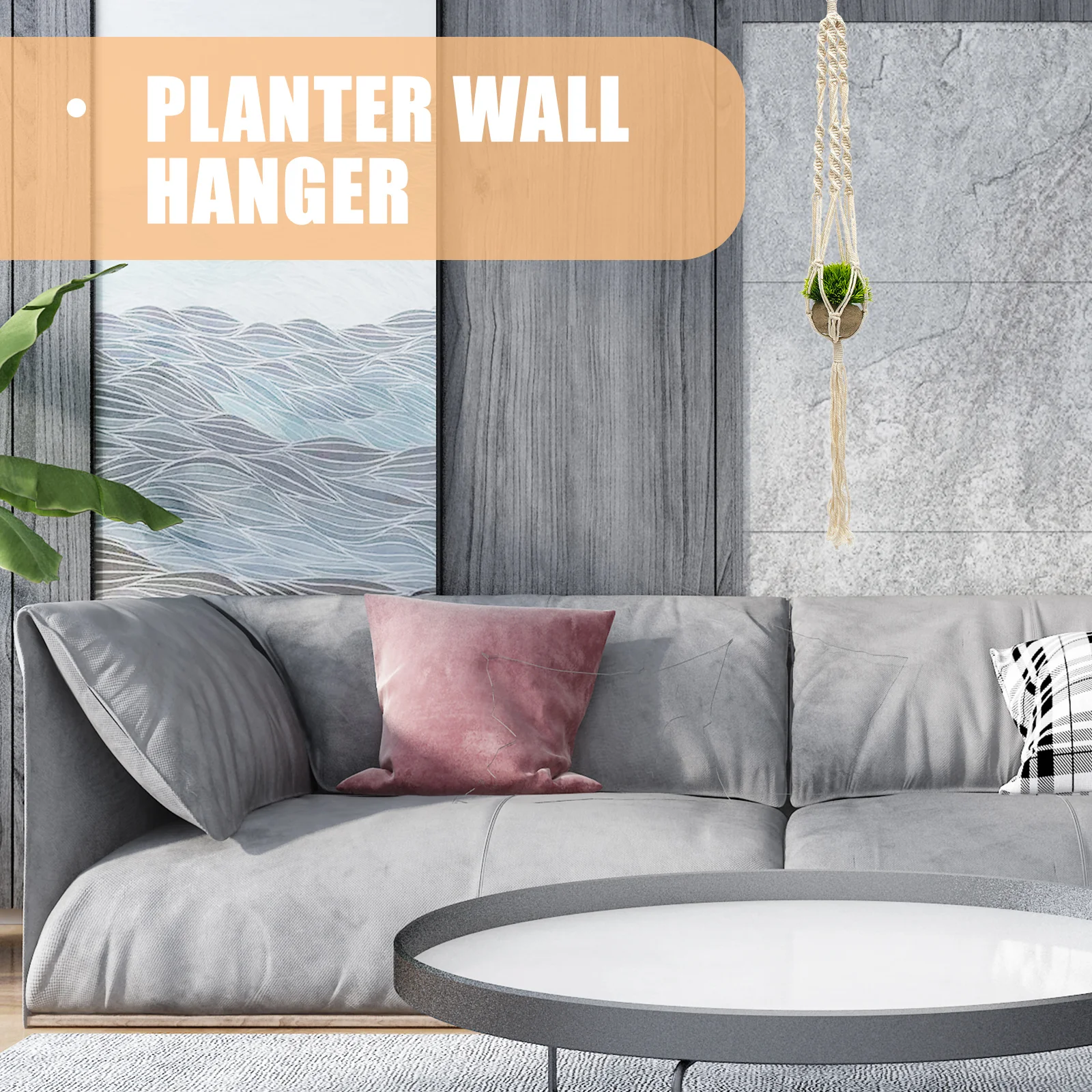 

4Pcs Macrame Cotton Rope Hanging Planter Holder Indoor Decorative Plant Basket Wall Mounted Flower Pot Net Macrame Plant Hanger