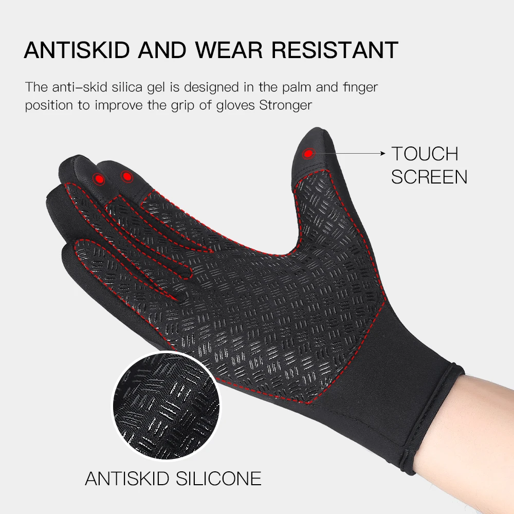 Guantes Térmicos de ciclismo para hombre, guantes cálidos para deportes al aire libre, correr, bicicleta, esquí, Camping, senderismo, motocicleta, Otoño e Invierno