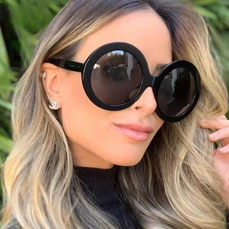 Gafas de sol redondas de gran tamaño, para mujer y hombre, de una marca de lujo, con montura grande, gafas de sol, gafas de protección, gafas de sol de gran tamaño, gafas unisex para montar en bicicleta.