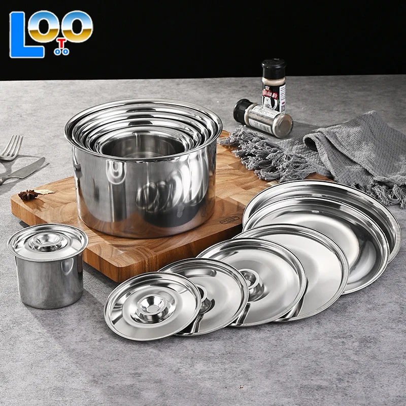 10-26 см круглая крышка для кастрюли, утолщенная крышка для кастрюли из нержавеющей стали, сменная крышка, универсальная кухонная крышка для еды, кухонные принадлежности