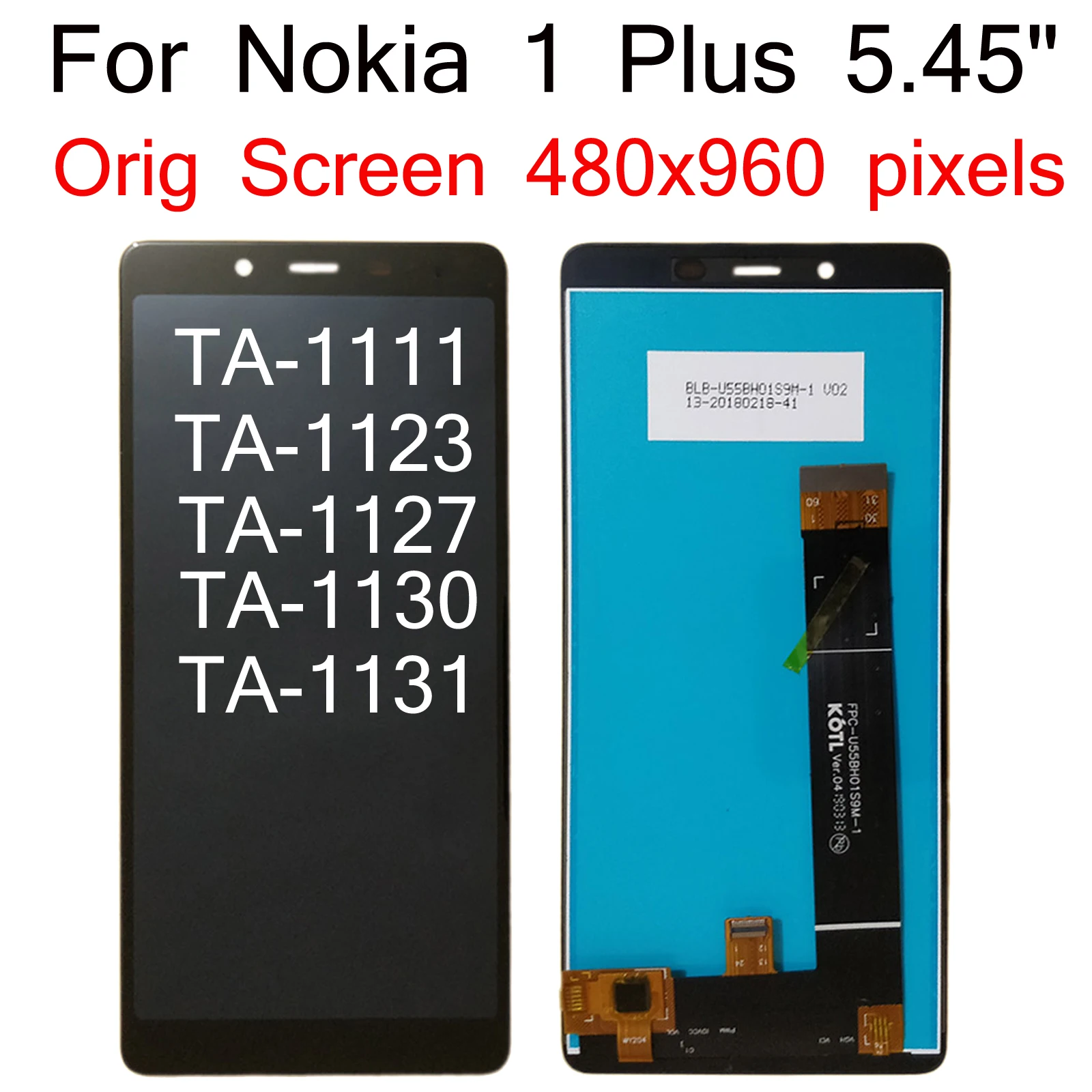 

5.45" For Nokia 1 Plus TA-1130 TA-1111 TA-1123 TA-1131 TA-1127 LCD Display Touch Screen