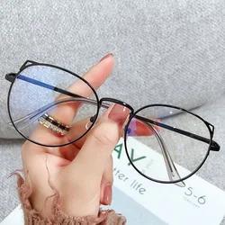 New Cat Ear Myopia Glasses Woman -1.0-1.5-2.0-2.5-3.0-3.5-4.0To-6.0 Prescription Eyeglasses Alloy Frame Eyewear lentes ópticos