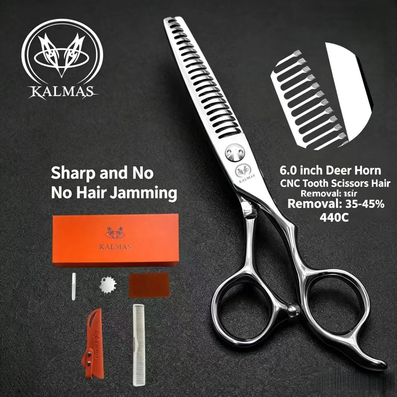 

KALMAS 6-Inch Professional Hair Cutting Thinning Shears VG10 Steel Hairdresser Barber Salon Scissors Set