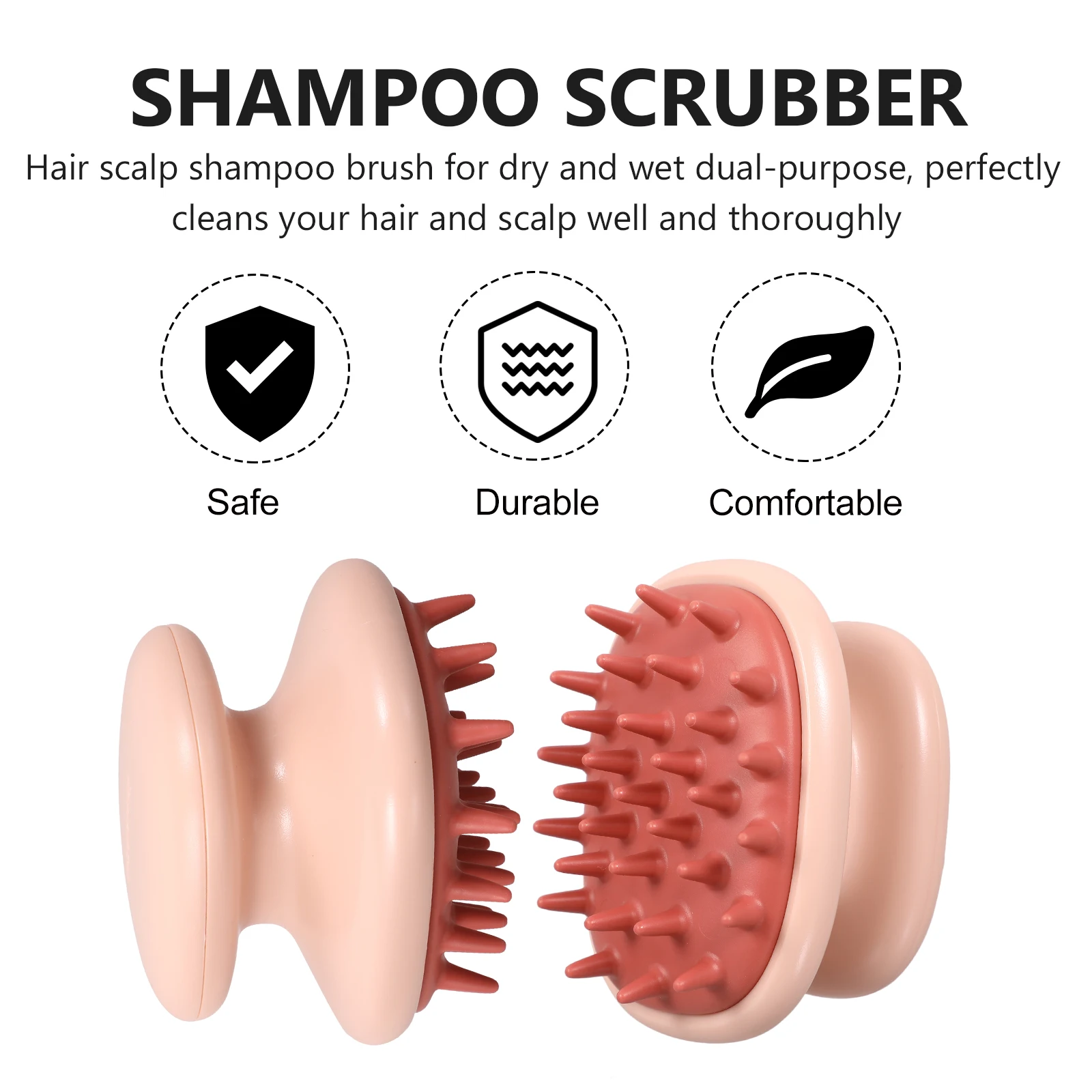 

Scalp Massaging Brush Shampoo Scrubber Hair Comb Wet Dry Dual Purpose Deep Cleansing Exfoliating Tool Salon Quality