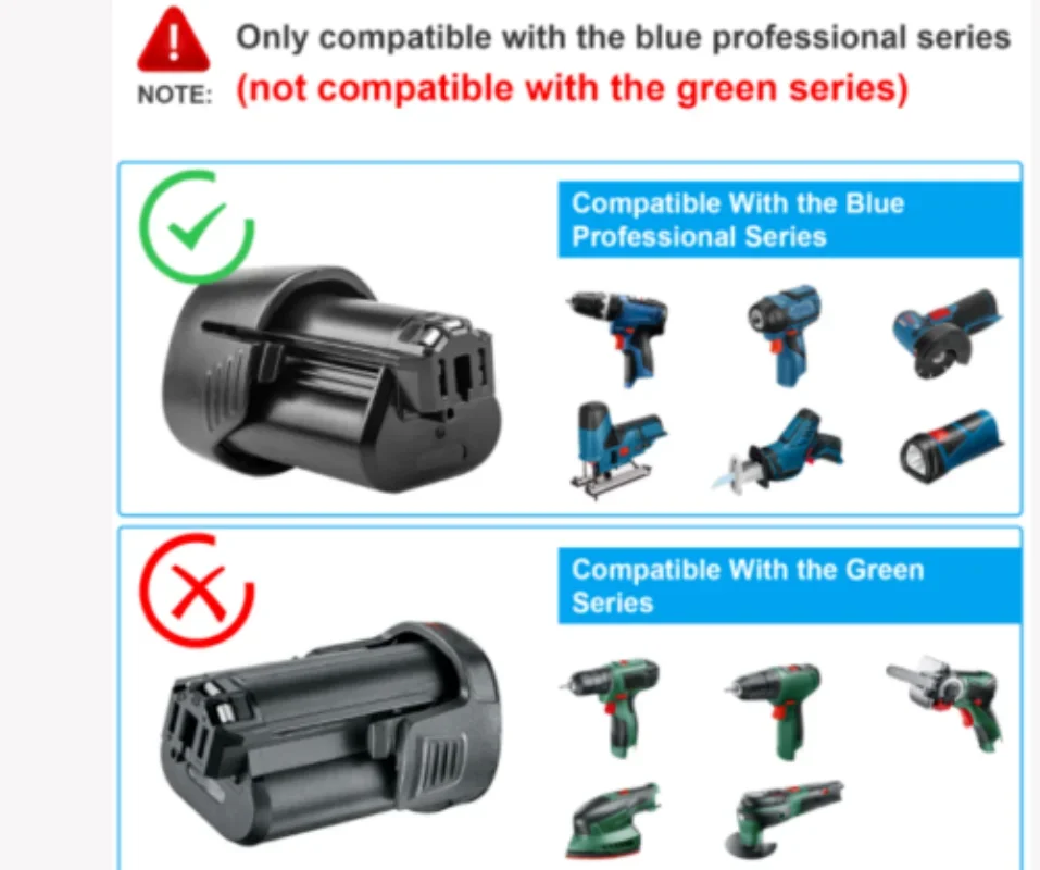 Rechargeable Battery Pack for BOSCH Cordless Electric Drill Screwdriver BAT411 BAT412 BAT412A 3.0Ah 10.8V 12V Li-ion Battery