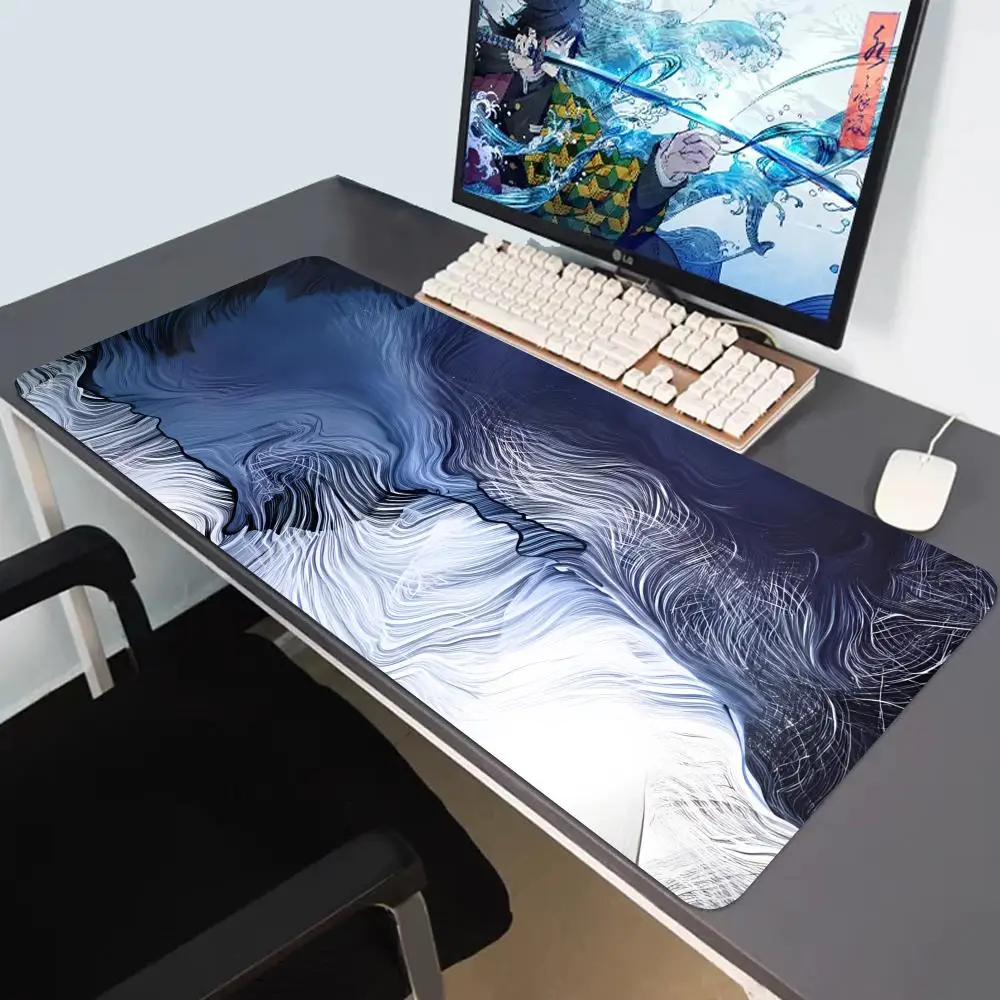 

HYBXAXC Ins Cold Wind Scenery Office Computer MousePad Large Rubber Gaming Mousepad Gamer Stitching Desktop Mat For PC Keyboard