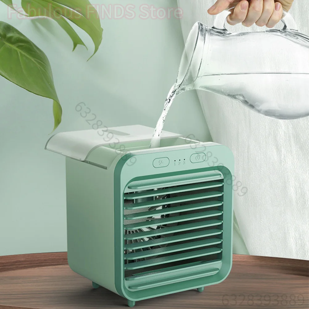 Neuer tragbarer, über USB aufladbarer Mini-Klimaanlagen-Ventilator mit 3 Geschwindigkeitsstufen, Luftkühlungsventilator, Büro-Tischventilator