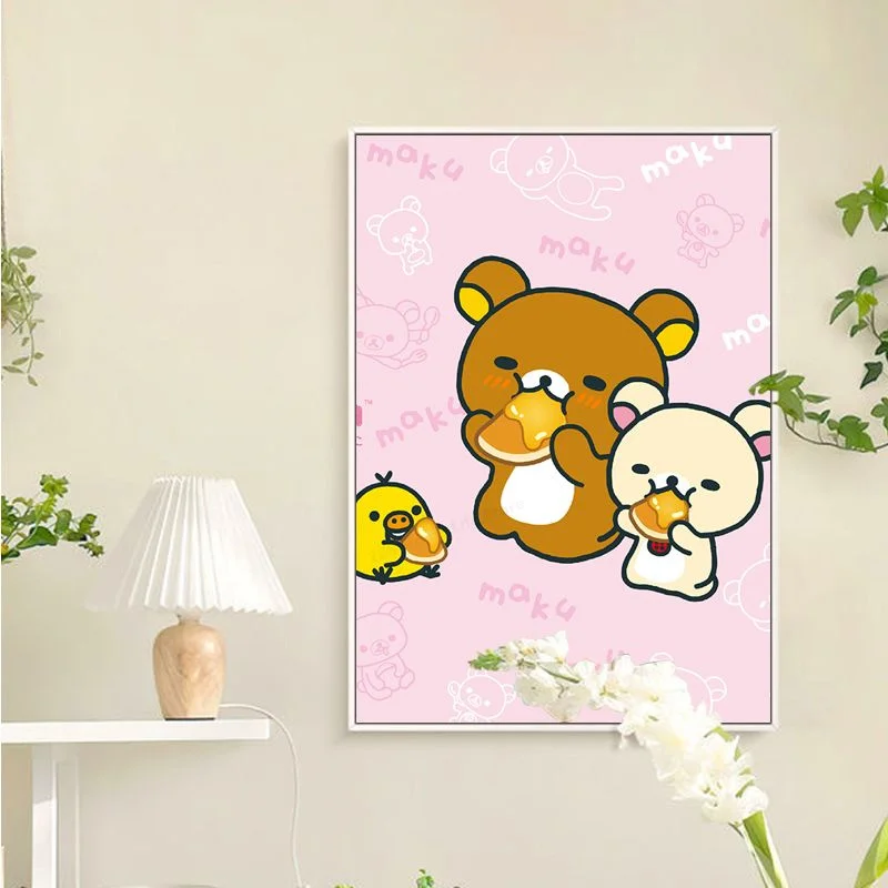 Cute Cartoon R-Rilakkuma Classic Anime Poster Vintage Room Home Bar Cafe Decor Wall Decor