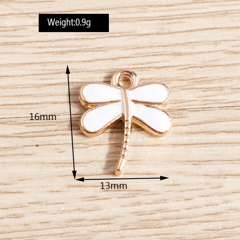 10 Stück 14x21mm Niedliche Emaille-Tier-Libellen-Anhänger für die Herstellung von Halsketten, Ohrringen, Armbändern, DIY-Handarbeiten und Schmuckzubehör – Detail 5
