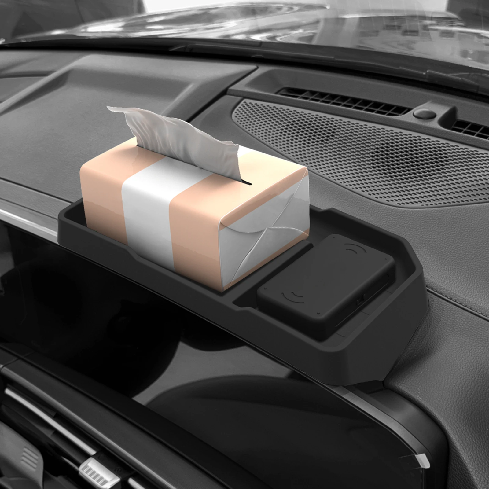 LUCKEASY für Kia Sportage 2023-2026 Mittelkonsolen-Bildschirm Hinterer Aufbewahrungsbox Auto-Innenausstattung Armaturenbrett-Aufbewahrungsfach – Detail 7