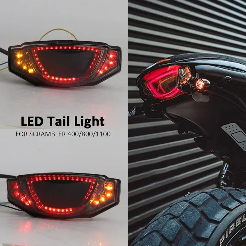 

New Motorcycle Accessories Turn Signals Rear LED Brake Tail Light For Ducati Scrambler 400 800 1100 Taillight Plug and Play