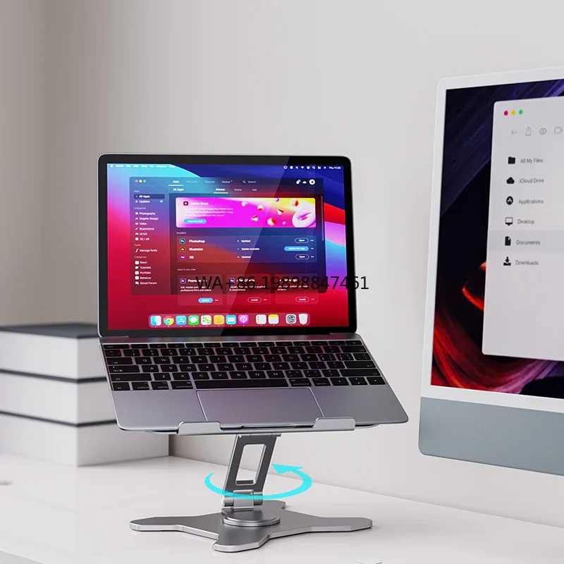 

Aluminum Alloy 360 Degree Rotating Adjustable Foldable Folding Desk Laptop Stand