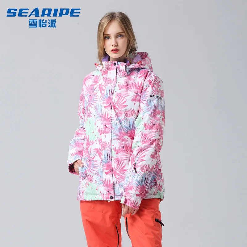 Waterproof Fleece Ski Jacket for Women, Snow Coat, Mountain Windbreaker, Hooded Female Outfits, Snowboard, Warm, Winter