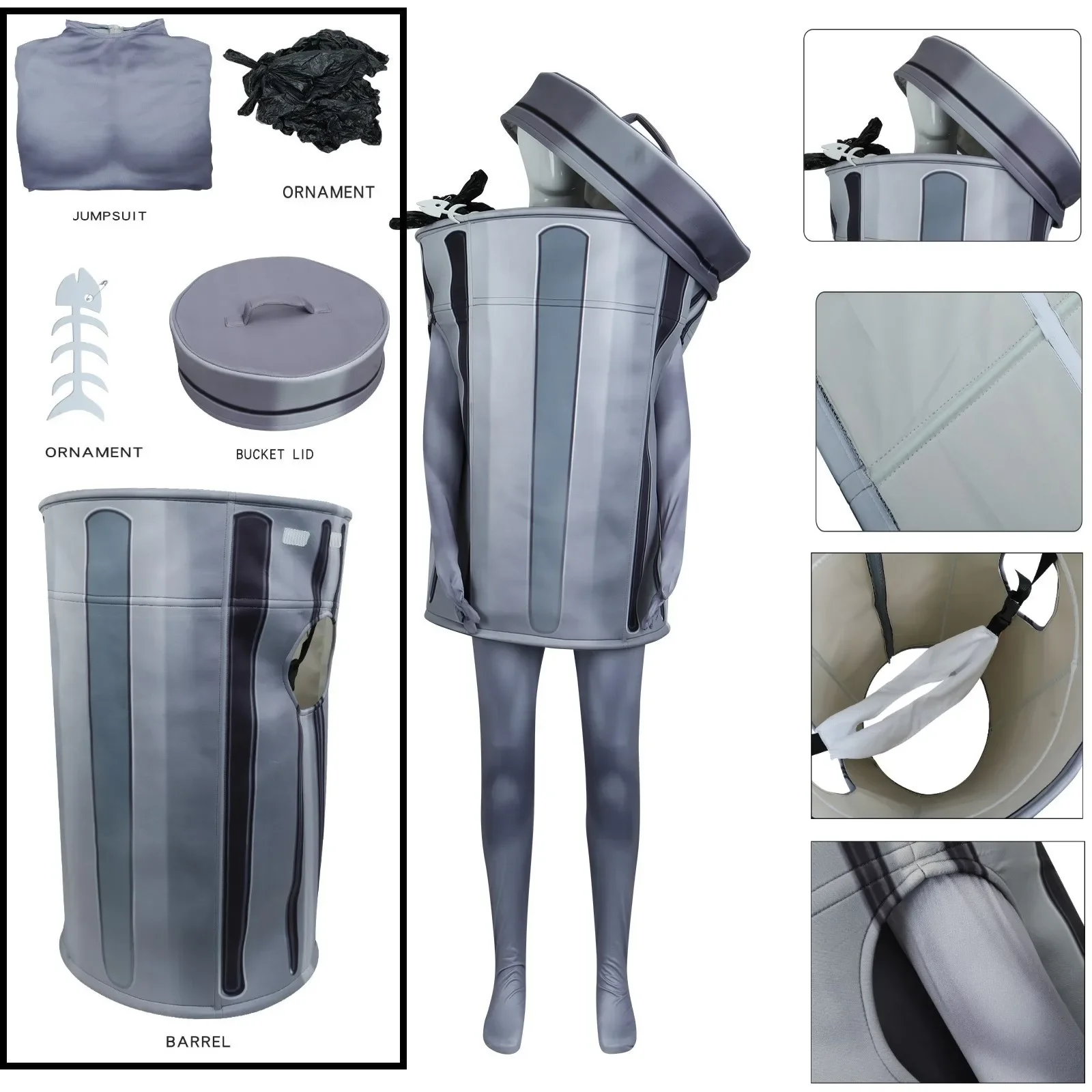 Game Honkai: Star Rail Lordly Trashcan Cosplay Costume Women Man Adult Outfit Lordly Trash Can Mask Halloween Party Outfit