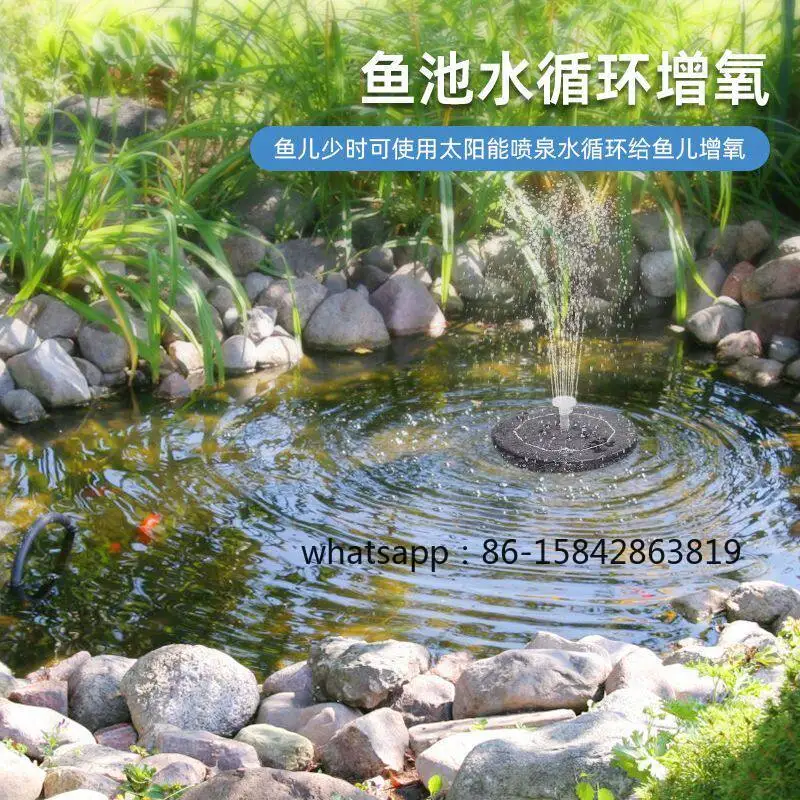 2026  Solar Suspension Fountain Pump Automatic Circulation Aerator Fish Pond Rockery Landscape Water Sprinkler