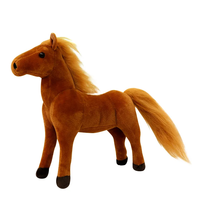 

Cute simulation little white horse plush toy, brown horse plush toy, boy soothing doll, birthday gift