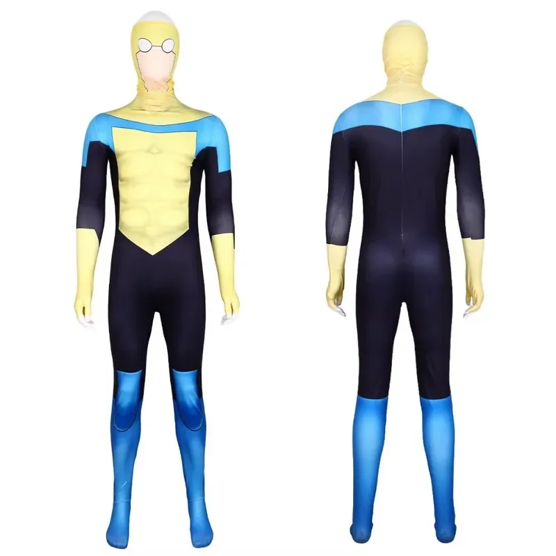 Cosqin Invincible Mark Grayson Cosplay Fantasia Costume Zentai Jumpsuit for Adult Men Outfits Disguise Halloween Carnival Party
