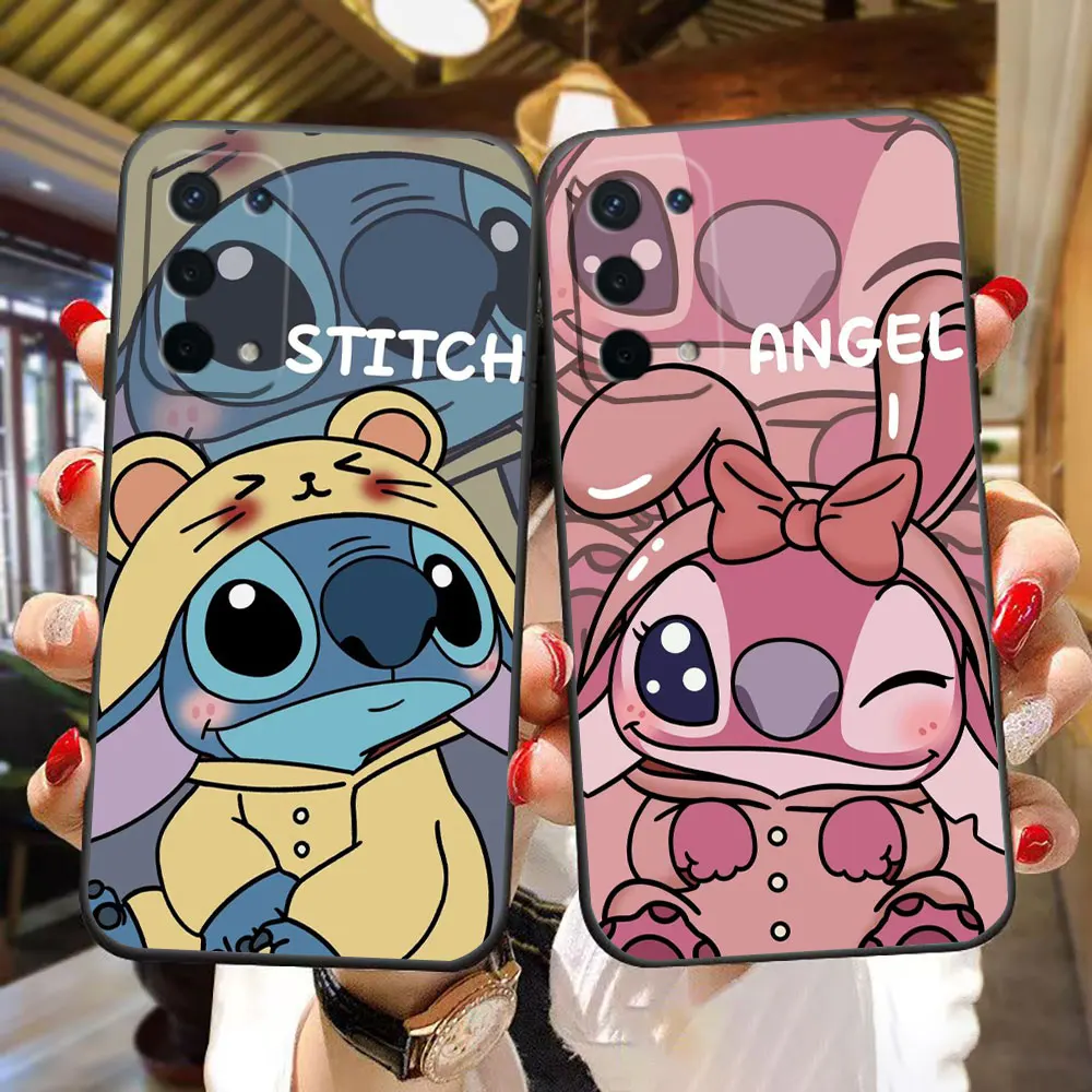 Funny Cute Stitch Angle Phone Case For OPPO RENO 11 11F 10 8 8T 8Z 7 7Z 6 6Z 5 5F 4 3 2F FIND X3 Lite Pro Plus Case Funda Shell