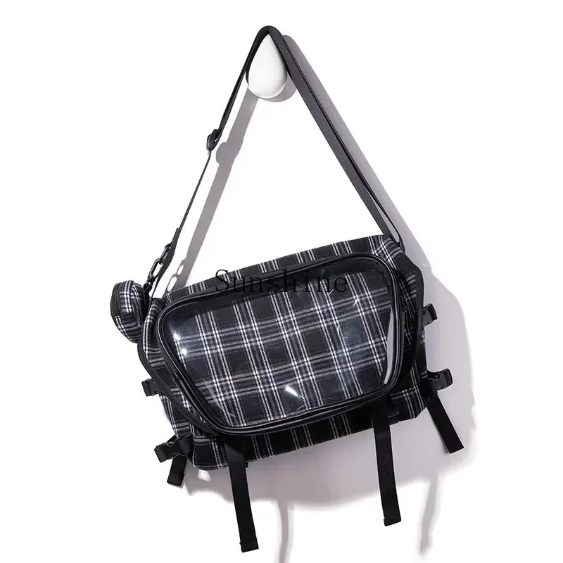 Plaid Japanese leisure commuter bag crossbody large-capacity shoulder bag