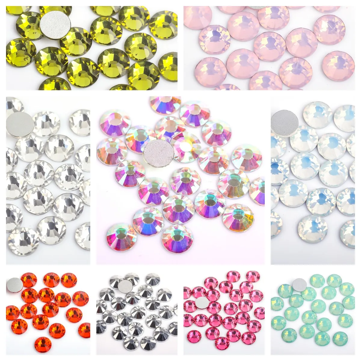 SS5 Multi Colors Crystal AB 3D Flat Back Non Hotfix Nail Art Rhinestones Decoration