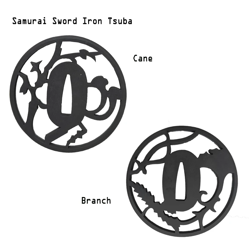 Iron Tsuba For Katana Guard, Japanese Sword Tsuba, Sword Decoration, Accessories, Metal Craft, Plant Theme