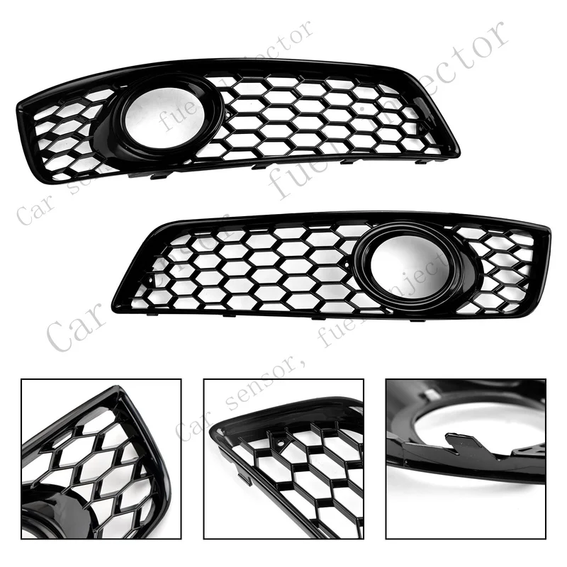 Q+ Honeycomb Bumper Front Fog Light Grill Grille Cover For Audi A3 8P 2009-2013 ZY