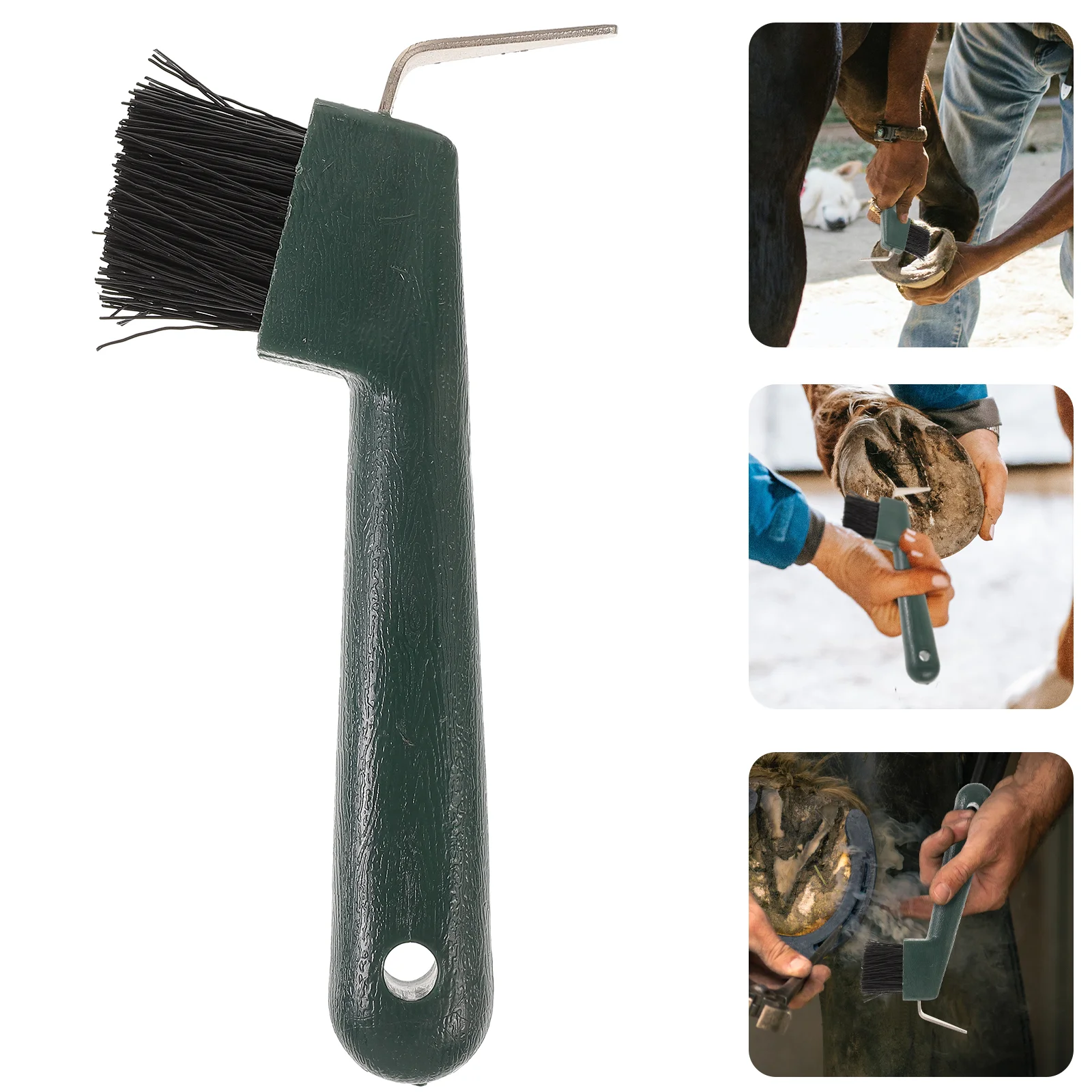 

Horse Hoof Care Tools Horseshoe Cleaning Portable Pick for Grooming with Brush Bits Western Supple Grip Picks Trimmer