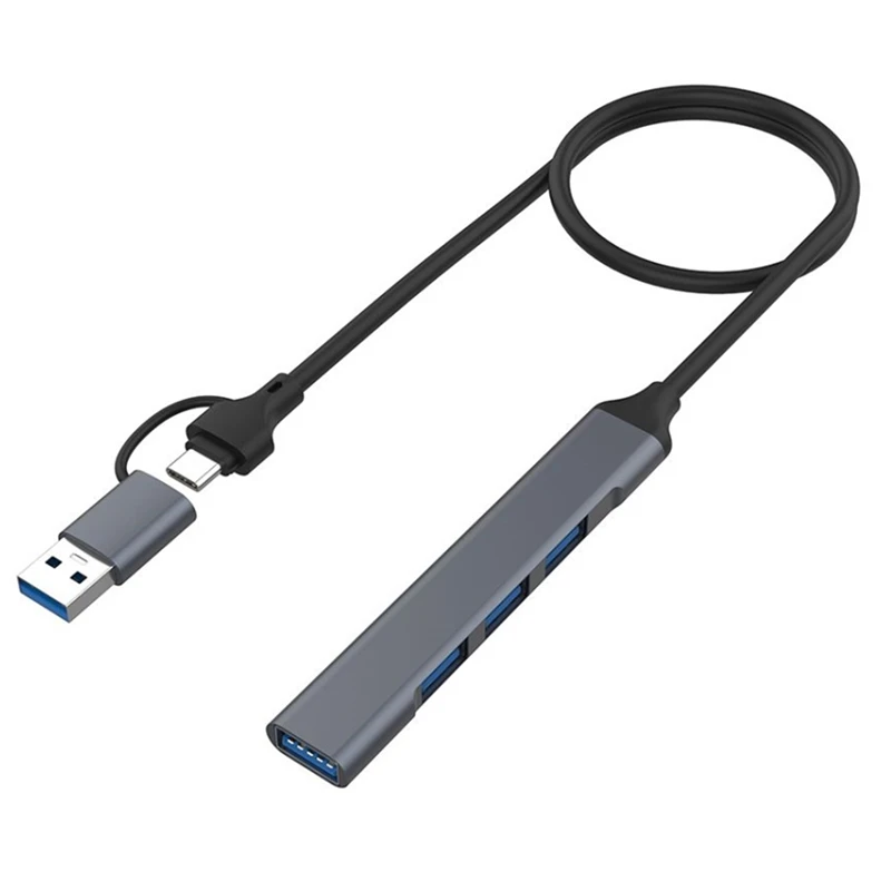 

4 док-адаптера-концентратора USB 2.0/USB 3.0, 5 Гбит/с, высокоскоростная передача, многопортовый USB-сплиттер, расширитель, аксессуары для ПК, компьютера