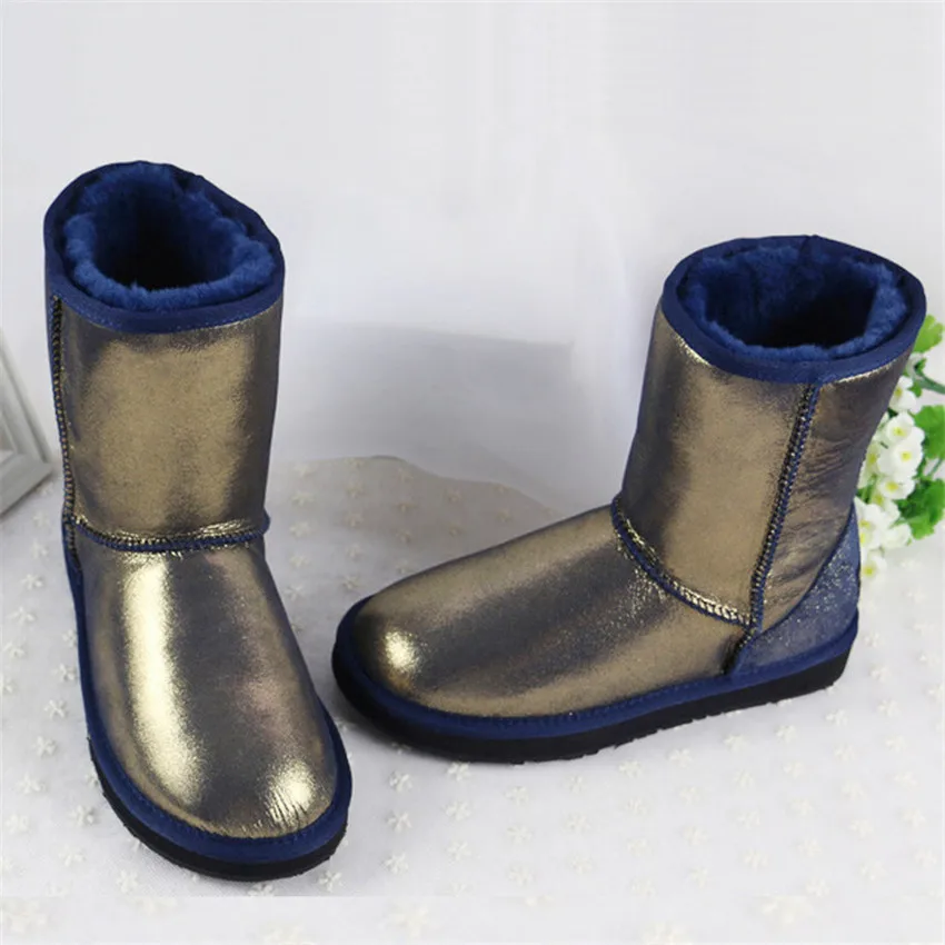 Top Quality 2025 Woman Snow Boots Sheepskin Leather Snow Boots Natural Fur Warm Wool Winter Women's Boots