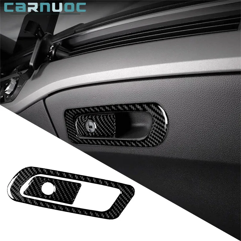 

For Audi A4 B9 RS4 S4 2017 2018 2019 Carbon Fiber Car Interior Decorative Accessories Glove Box Switch Stickers Trim Strip