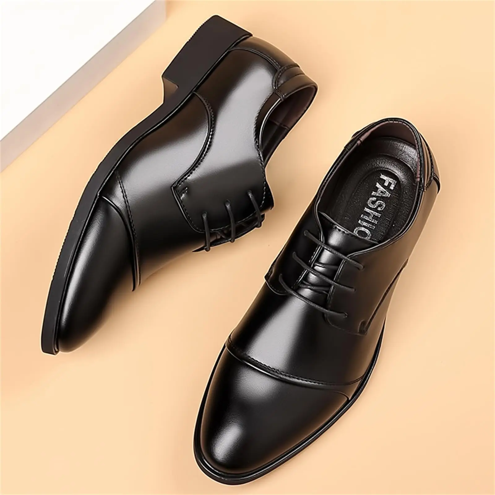 Men's Classic Modern Formal Business Oxford Dress Shoes Comfortable Tuxedo Lace-Up Derbys Casual Shoes for Men - Image 5