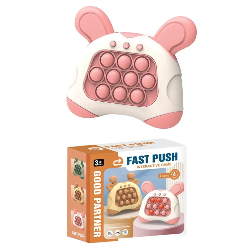 Juguete electrónico mejorado Pop-Push con mango de prensa para niños, juego de empuje rápido, juguetes de alivio para apretar, juguetes sensoriales whac-a-ole