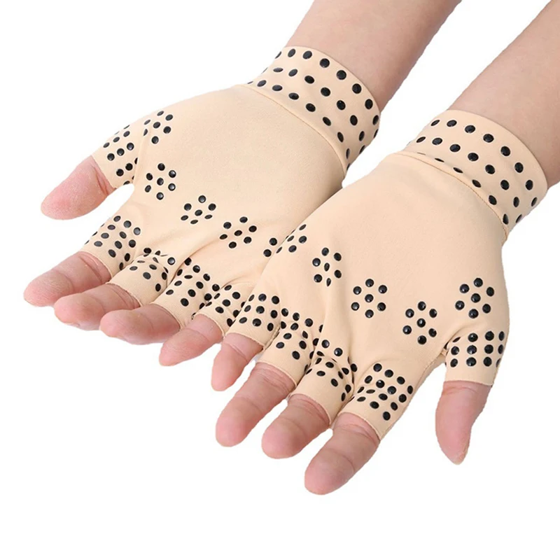 

Compression Gloves Half Fingers Workout Gloves Lightweight Breathable Anti-slip Fitness Magnetic Therapy Rehabilitation Training