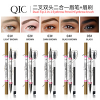 Dual-Ended Eyeliner Pen with Mascara Brush Long-Lasting Waterproof Smudge-Proof Makeup
