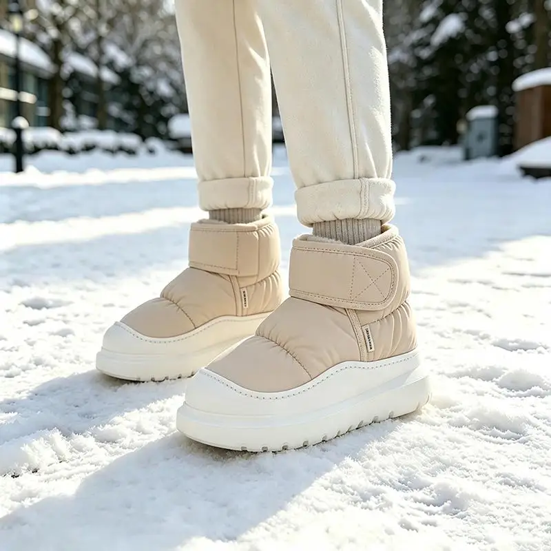 Rutschfeste, dicke Winterstiefel für Damen 2026, Übergrößen, warme Plüsch-Knöchelstiefel, wasserdichte Baumwollschuhe für Paare – Detail 5