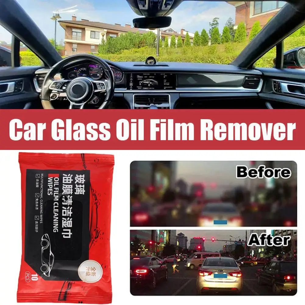 Car Glass Oil Film Removal Wipes Windshield Glass Cleaner Car Glass Cleaner Wipes Compact Portable Dusting Wipes for Cars I3G0