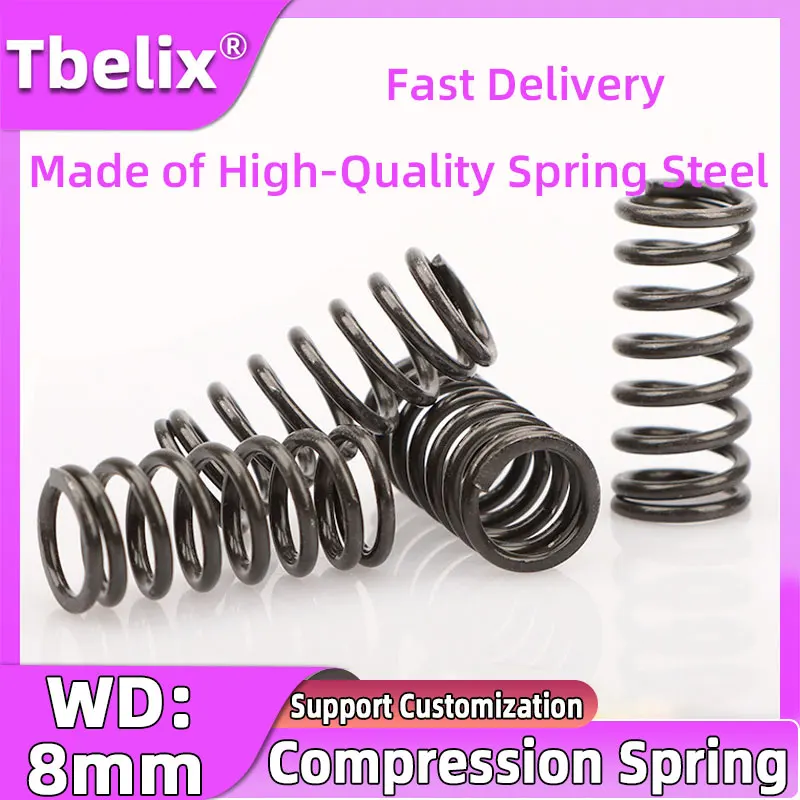 

Tbelix 1PCS Compression Springs Spring Cylidrical Coil Compressed Pressure Spring Tension Expanding Spring WD8mm Length 50-150mm