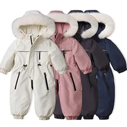 2024 Winter Baby Girls Boys Thick Warm Fleece Rompers Infant Ski Suit Toddler Snowsuit Jumpsuit