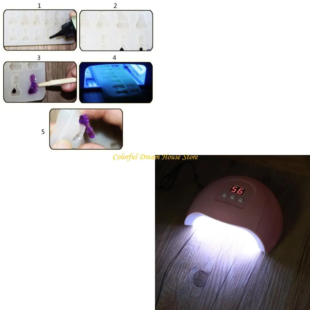 

UV LED Lamp 52W Dryer for Gel Polish Nails Faster Curing Lamp for Fingernail and Toenail Home and Salon