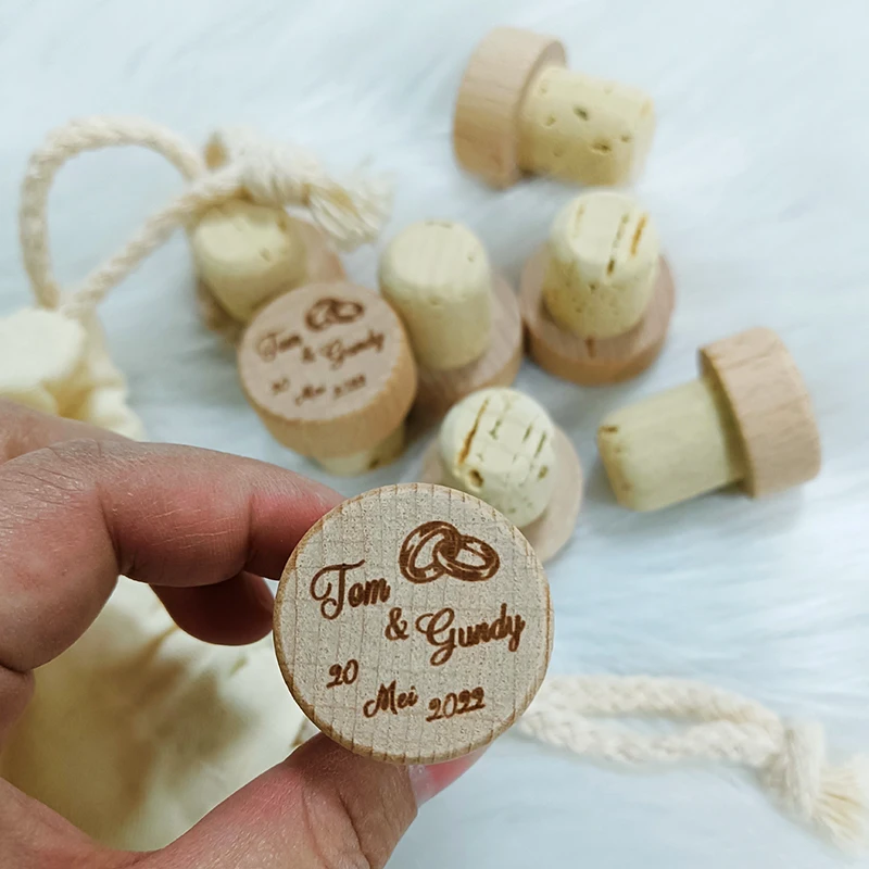 Personalized Wine Stopper Wood Sealing Plugs Stopper Engraved Wedding Anniversary Gift Wine Bottle Stopper Party Decor Favor