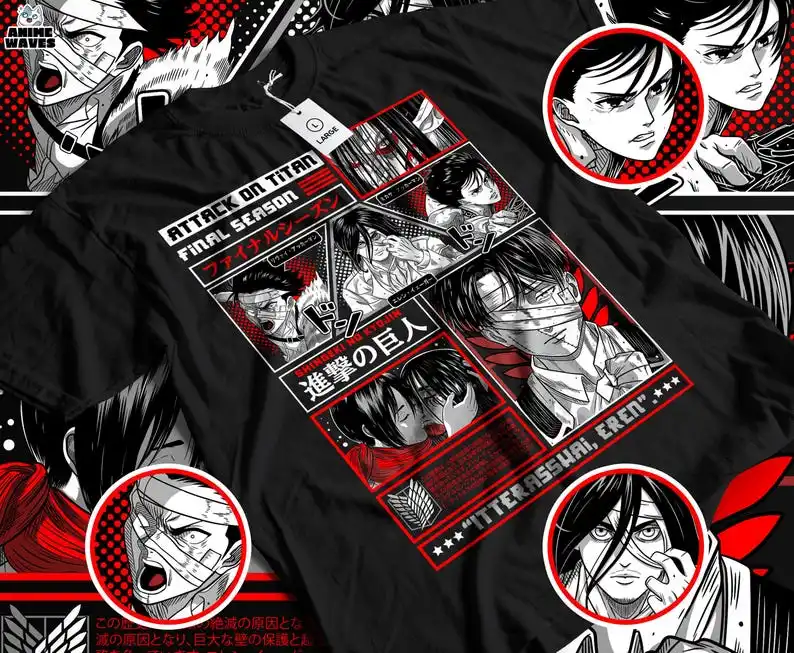 

Футболка унисекс для финального сезона, с рисунком в стиле аниме, японское искусство, модная одежда, темная фантазия, уникальный дизайн