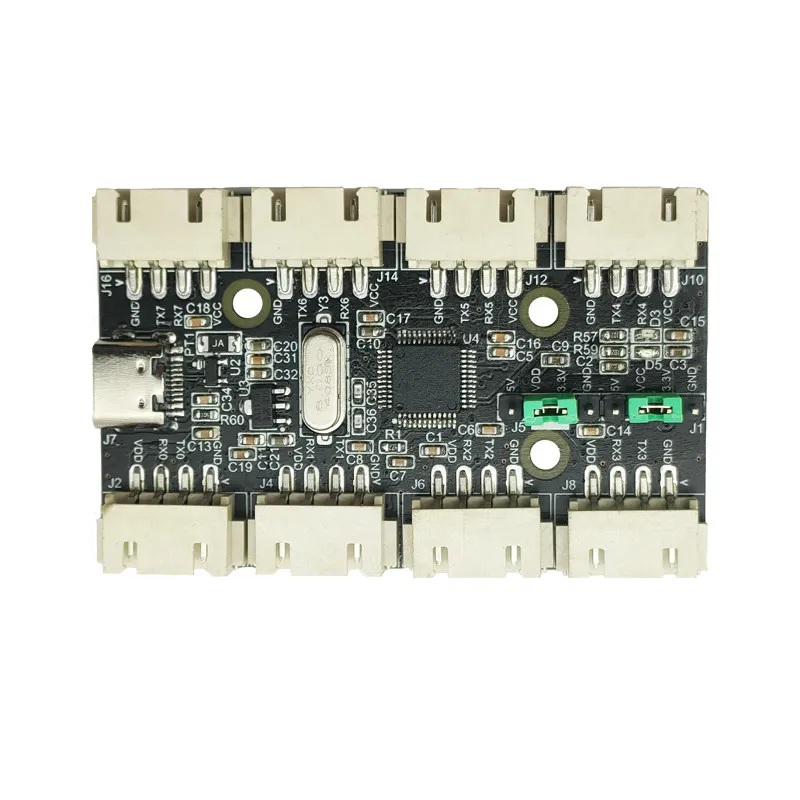 USB to 8-channel TTL Serial Port Module CH348Q Multi-channel UART Expansion Board TypeC to TTL Hub