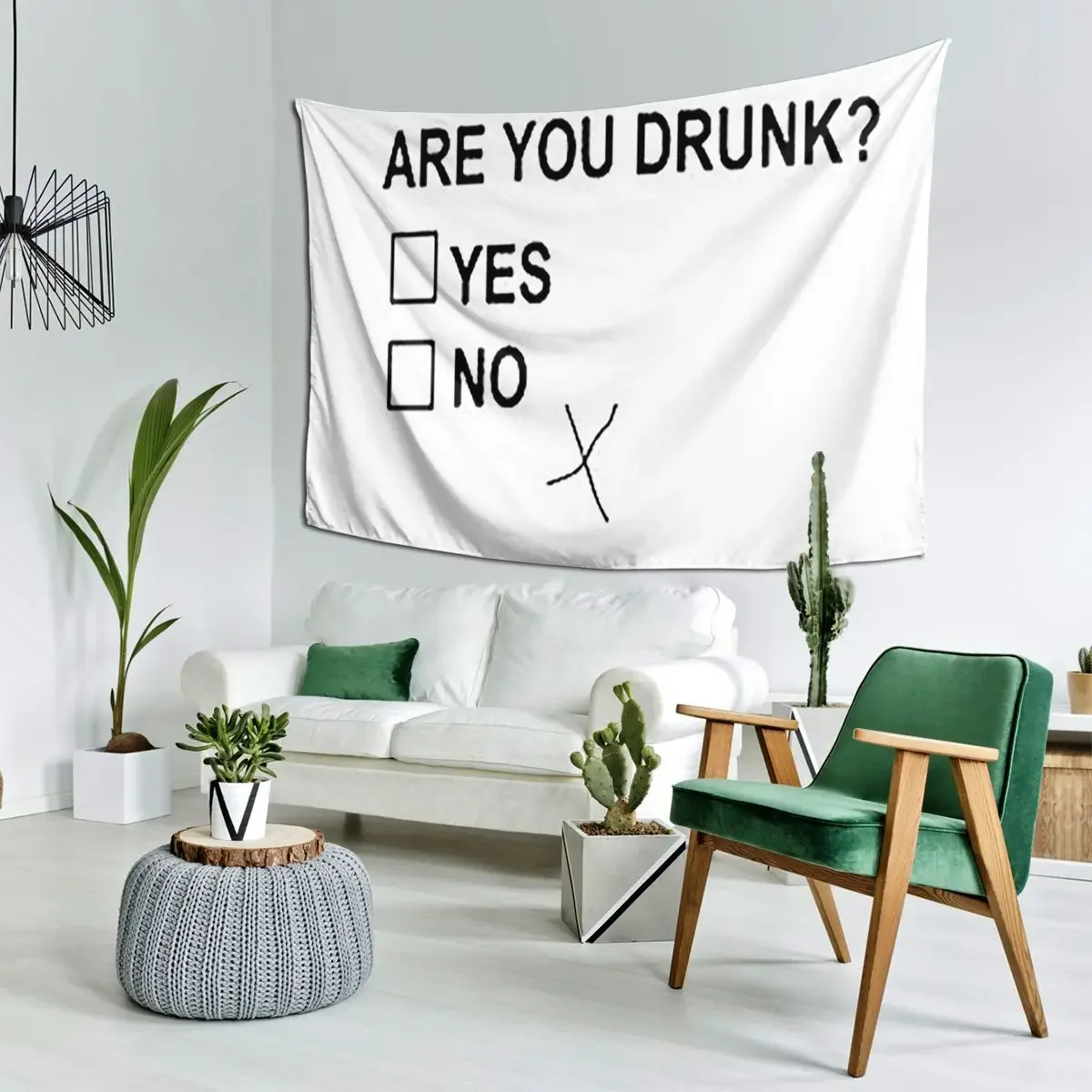 Are You Drunk Yes No Checkbox Party Fun Tapestry Art Wall Hanging Aesthetic Home Decor Tapestries for Room Bedroom Dorm Room