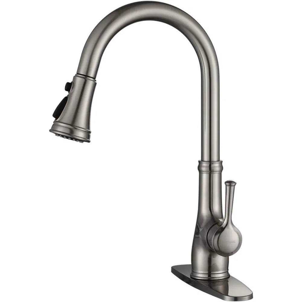 

Kitchen Faucet Single Handle Stainless Steel Brushed Nickel Pull Down Kitchen Sink Faucet with Pull Out Sprayer