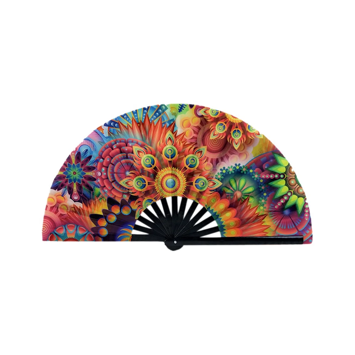 Folding Fan Handheld Nylon Cloth Foldable Hand Fan Chinese Fan Festival Decoration Craft Party Favors