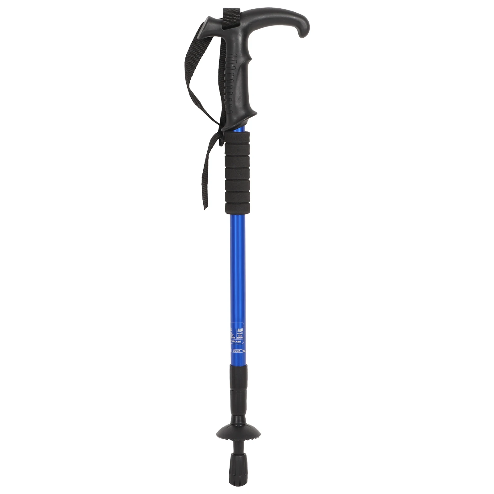 3 Section Portable Hiking Pole Aluminum Alloy Adjustable Heigh Walking Stick Shock Resistant Mountaineering Pole