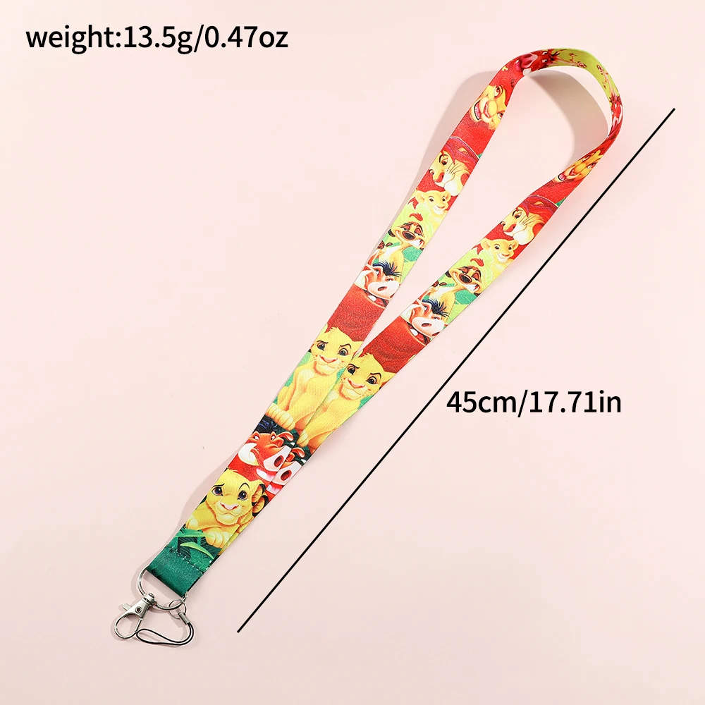 The Lion King Lanyard Neck Strap Cartoon Keychain for Pendant Key ID Badge Holder Key Ring Cord Hang Rope Lariat Accessory