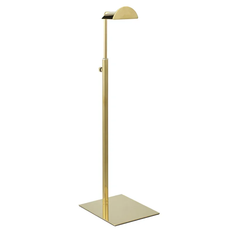 حامل عرض حقيبة يد نسائية من الفولاذ المقاوم للصدأ قابل للتعديل، حامل حقيبة قائم بذاته، حل تخزين إكسسوارات أرضية متجر