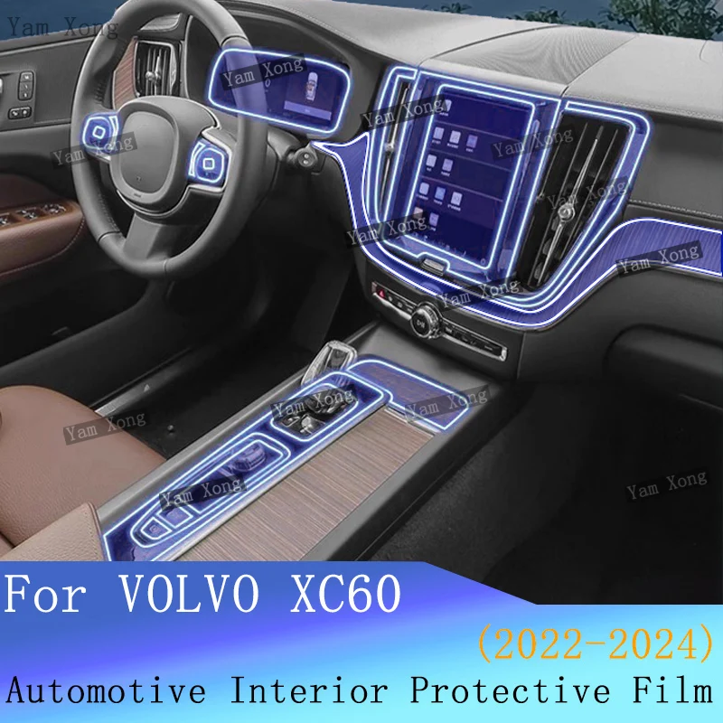 

Car Full set interior Film For VOLVO XC60 2022-2024 LED screen Transparent TPU Protective Navigation Cover Film BC Pillar Film