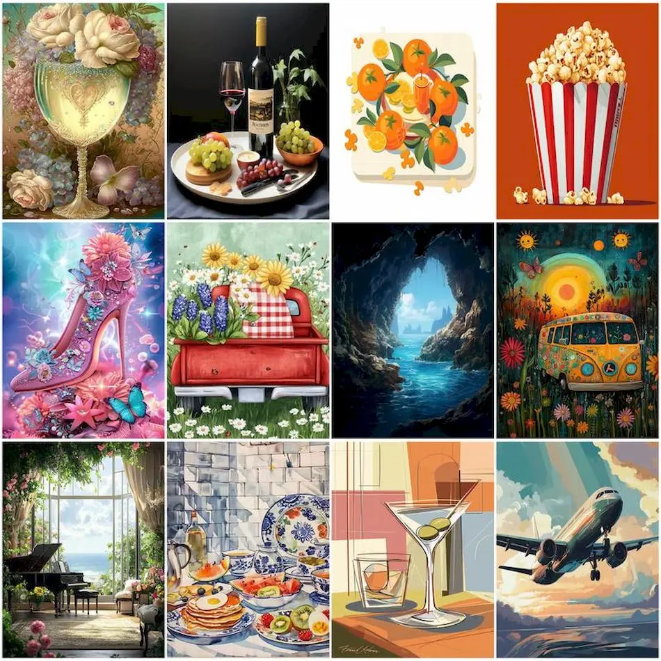 RUOPOTY الطلاء حسب عدد الكبار عدة الرسم على قماش الرسم بواسطة أرقام العمل اليدوي Crafts بها بنفسك الحرف جدار الفن الحديث قتل الوقت جدار ديكور